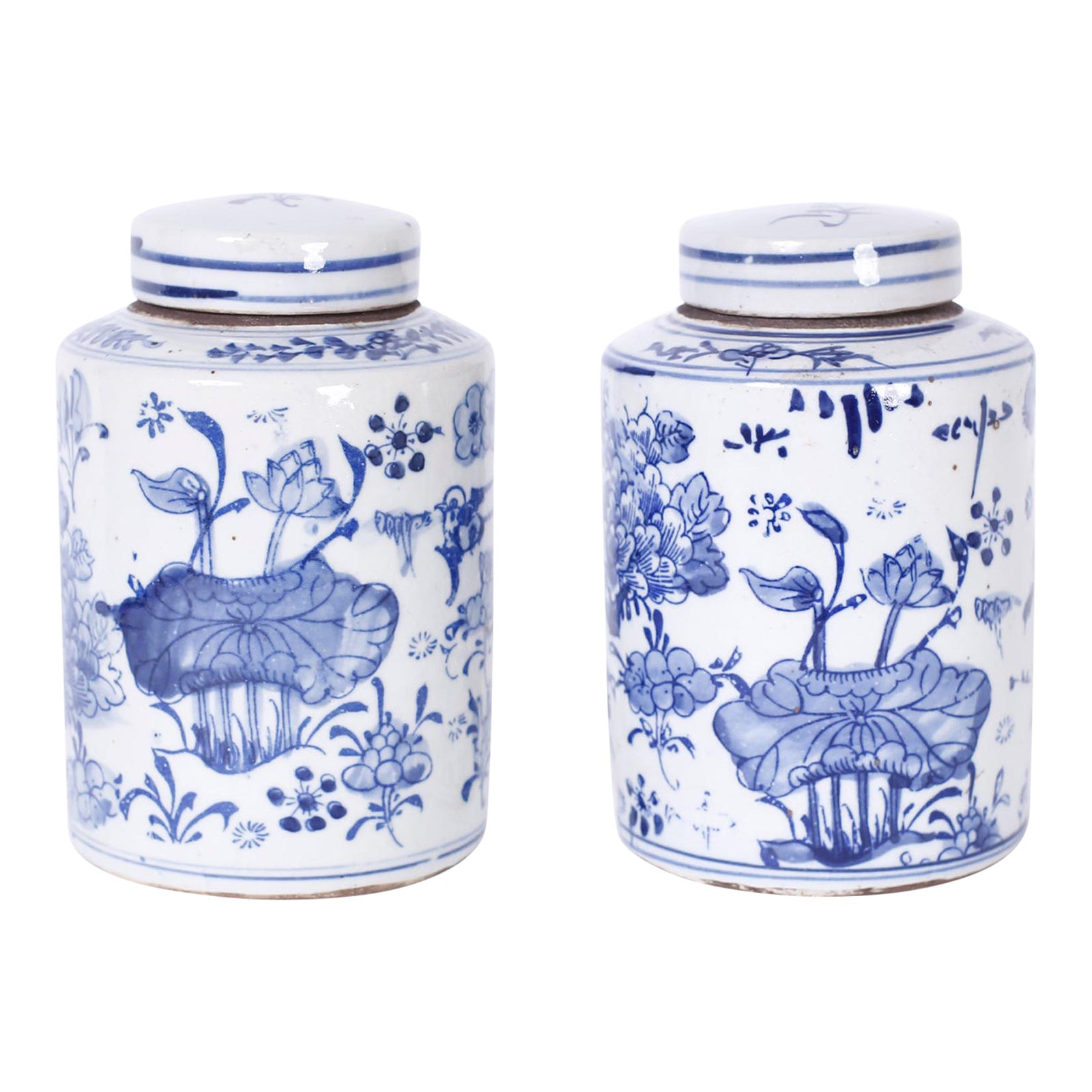 Blue And White Porcelain Jars A Pair Chairish