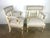 Wood Pair of Italian Neoclassical Style Painted & Parcel Gilt Armchairs C. 1900's For Sale - Image 7 of 15
