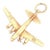 Vintage 14k Gold Army Plane Charm For Sale