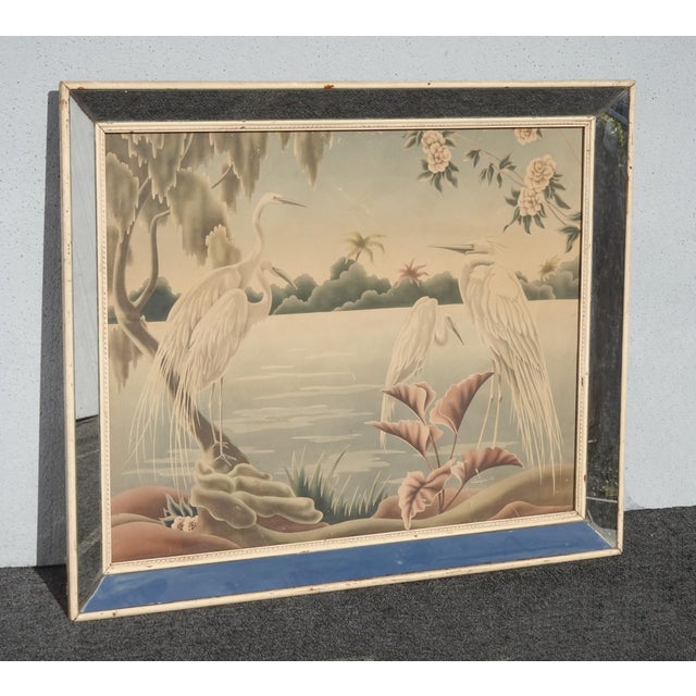 Vintage Mid Century Flamingo Heron Lithograph Picture Print by Turner Mirror 3 For Sale In Los Angeles - Image 6 of 16