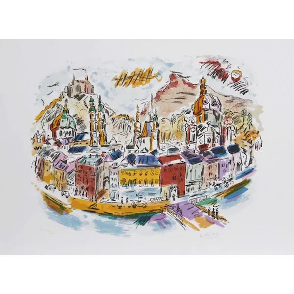 Wayne Ensrud, "Salzburg," Lithograph For Sale