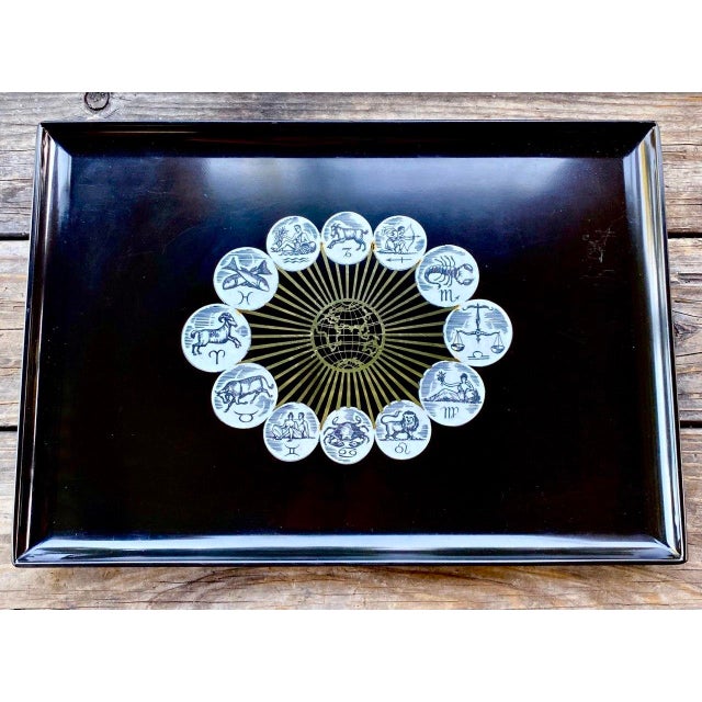 Zodiac Serving Tray Vintage Couroc of Monterey | 12 Astrological Medallions | California Modern For Sale - Image 18 of 18