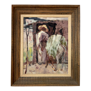 Early 20th Century "Little Donkey" Oil Painting by Renowned Texas Artist, Emily Rutland (1890-1983)