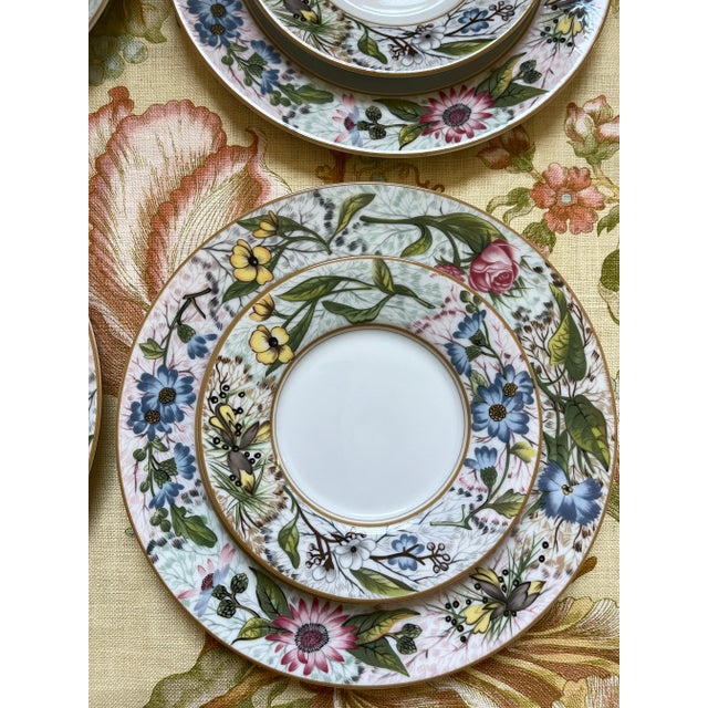 Fitz and Floyd 1990s Fitz & Floyd Summer Fern Plates - Set of 8 For Sale - Image 4 of 7