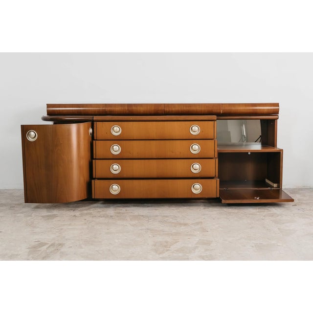 Wood Low Vintage Modernist Asymmetrical Sideboard, 1960s For Sale - Image 7 of 8