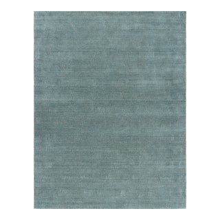 Rug & Kilim’s Modern Rug in Blue and Cream, With Stripes and Geometric Patterns For Sale