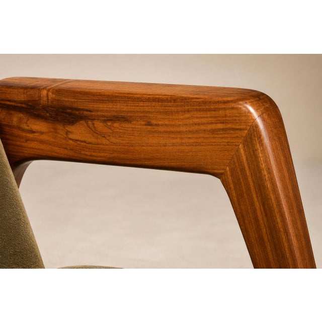 1950s Brazilian Modern Armchair in Pau Marfim & Green Mohair, Pierre Weckx, 1950s For Sale - Image 5 of 15