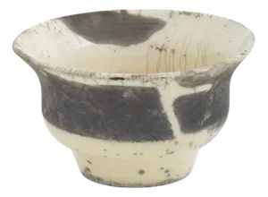 Japanese Modern Black White Crackle Raku Ceramic Patto Vase by Laab Milano