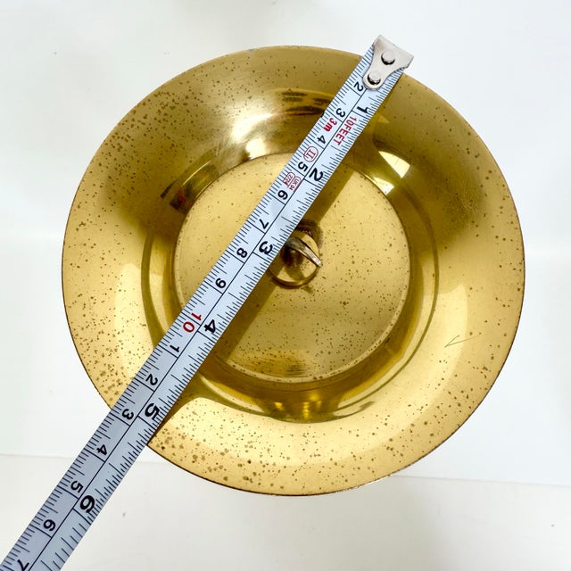 Hollywood Regency Vintage Modern Stone Candleholder Onyx Stone Marbled Brass Hollywood Regency For Sale - Image 3 of 11