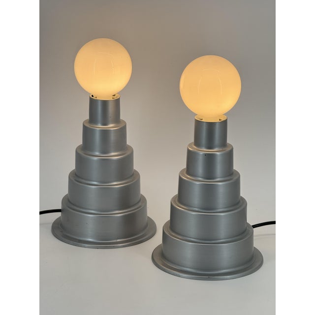 Vintage Table Lamp in Aluminum, 1970s For Sale - Image 4 of 13