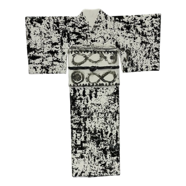 One of a Kind Japanese Kimono Ceramic Sculpture For Sale
