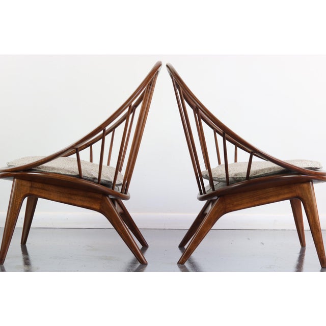 Mid-Century Modern Ib Kofod-Larsen for Selig Hoop Chairs - A Pair of Two (2) For Sale - Image 3 of 7