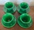 Antique 19th Century Chinese Bright Green Peking Glass Tea Cups & Saucers - Set of 4 For Sale - Image 11 of 18