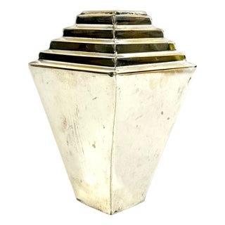 Art Deco Silver-Plated Vase, 1950s For Sale
