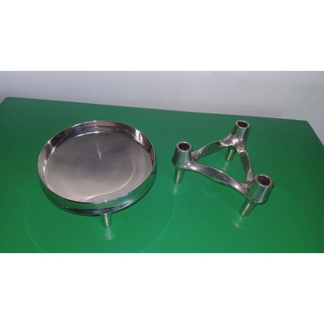 Modular Candleholder and Schale by Ceasar Stoffi & Fritz Nagel for BMF, 1970s, Set of 2 For Sale - Image 10 of 11