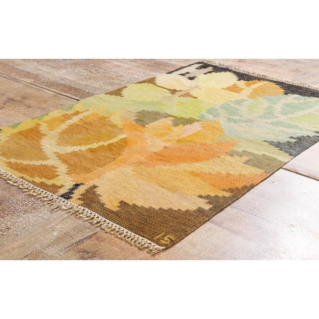 Ingegerd Silow Swedish Rollakan Rug, 02'08 X 04'01 For Sale - Image 9 of 11