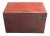 Red 31" Inch Long Antique Red Leather Accent Trunk Table For Sale - Image 10 of 12