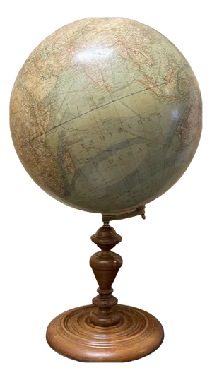 Antique German Table Globe by Ludwig Julius Heymann, 1890