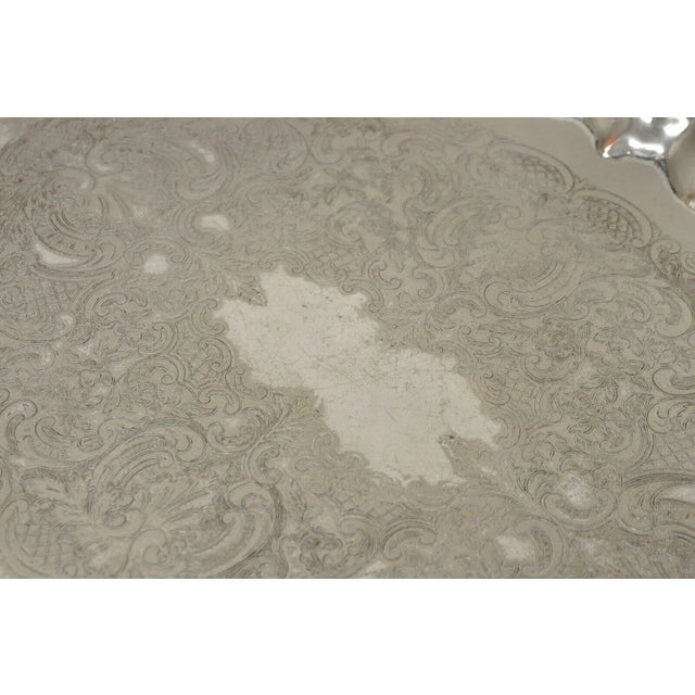 Vintage Edward San Giovanni Silver Plated Shell Form Twin Handle Platter Tray For Sale - Image 11 of 12