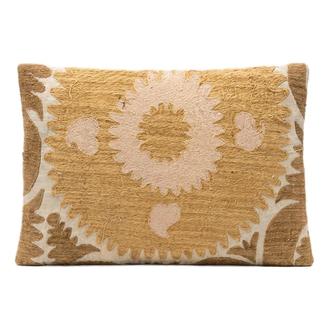 Tashkent Suzani Lumbar Pillow Cover 16'' X 24'' For Sale