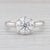 Silver 0.96ctw Diamond Cluster Engagement Ring 14k White Gold Size 7.5 Cathedral Band, Size 7.5 For Sale - Image 8 of 8