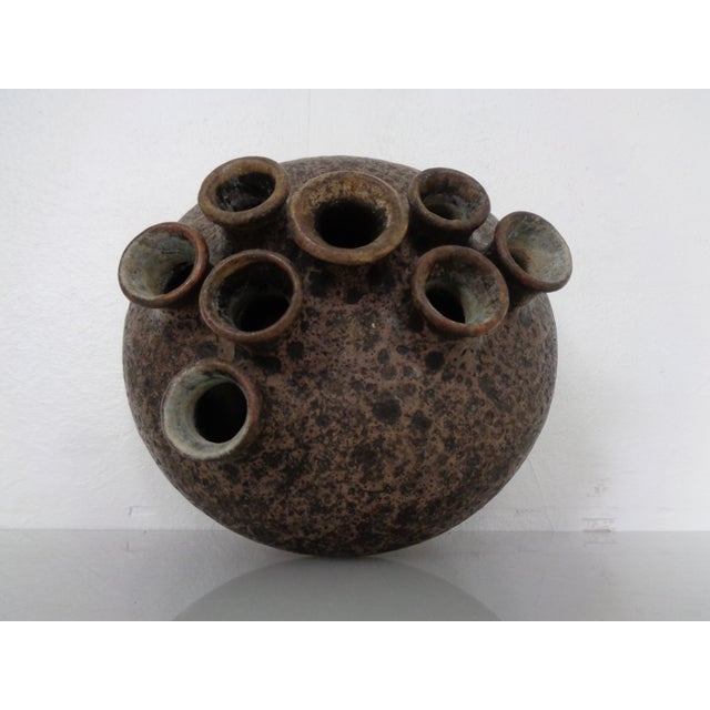 Black Vintage Studio Ceramic Mushroom Vase, Germany, 1960s For Sale - Image 8 of 12