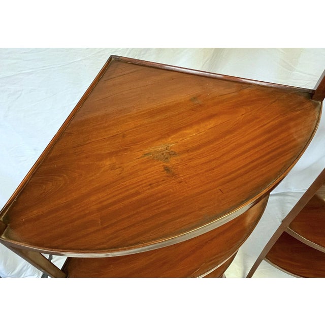 Wood Mid Century Modern Cherry 4-Tier Corner Shelf For Sale - Image 7 of 12