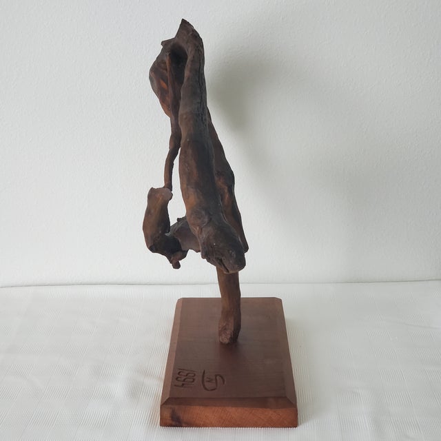 1994 Wood Sculpture "Circle of Life" Signed Nicolae Serban Transylvania 18"w Modernist Expressionist Folk Art For Sale In Tampa - Image 6 of 12