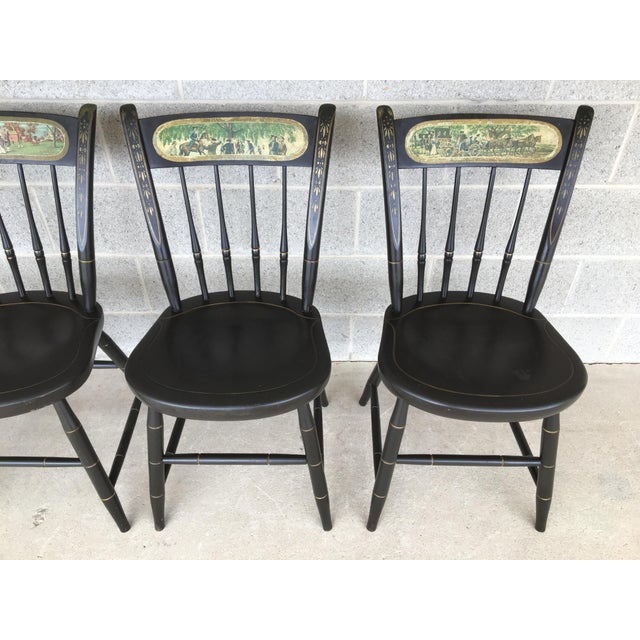 Nichols & Stone Ebonized Bicentennial Windsor Chairs Set of 4 Chairish