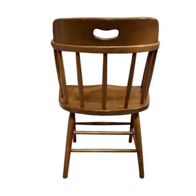 Wood Pair of Vintage Boling Chair Company Wooden Club Captains Chairs For Sale - Image 7 of 9