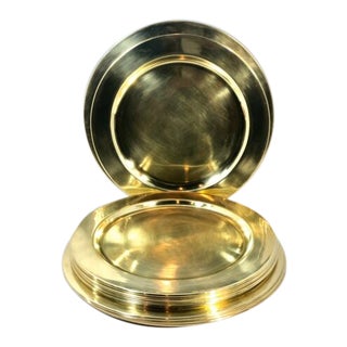 Vintage Brass Charger Plates - Set of 10 For Sale