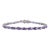 Solid 14k White Gold 5.65 Carat Amethyst Tennis Bracelet With Diamonds For Sale