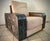 Late 20th Century Armani Casa Lounge Chair With Custom Relief Artwork by Lance Kleinsmith Artist Signed, Brutalist Designer Chair For Sale - Image 5 of 11