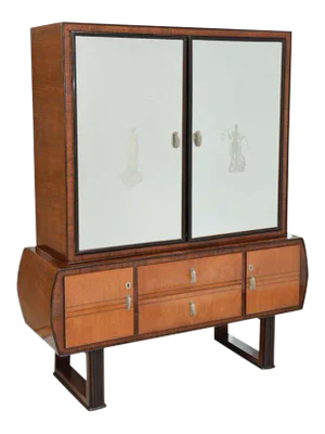 Art Deco Neoclassical Figure Motif Italian Bar