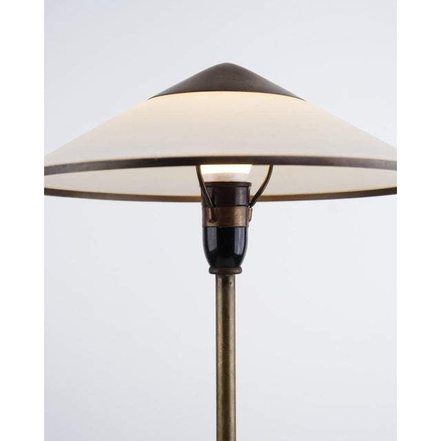 Table Lamp in Brass with Off-White Shade by Niels Thykier For Sale - Image 4 of 9