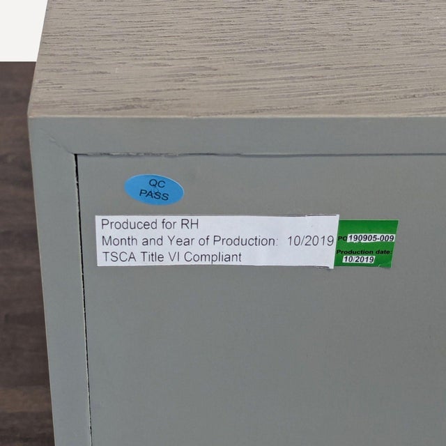 Taupe Restoration Hardware Calvin Left Closed Nightstand For Sale - Image 8 of 9