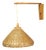 Czechoslovak Rattan and Wood Swing Arm Wall Lamp, 1960s For Sale