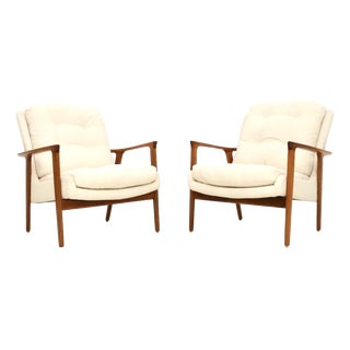 Vintage Swedish Walnut Chairs by Inge Andersson for Bröderna Andersson, 1960, Set of 2 For Sale