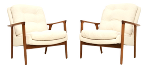 Vintage Swedish Walnut Chairs by Inge Andersson for Bröderna Andersson, 1960, Set of 2