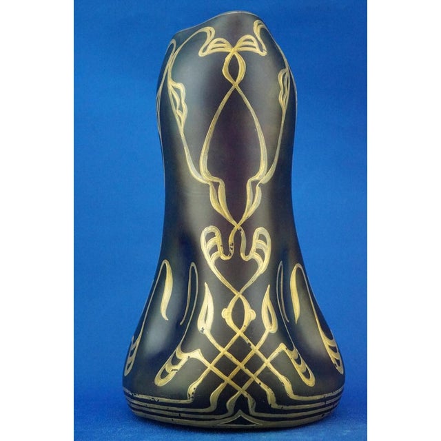 Purple Blown Glass Vase with Gold Decorations by Julius Camillo De Maess, 1890s For Sale - Image 9 of 18