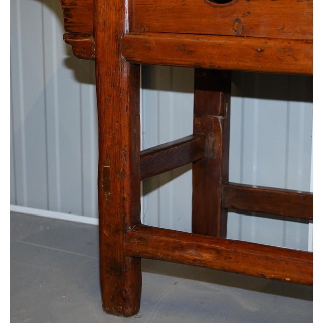 Antique Chinese Temple Altar Sideboard with Cupboards in Solid Teak For Sale - Image 13 of 17