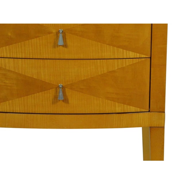 Wood 1980s Modern Tiger Maple Chest by Baker For Sale - Image 7 of 12