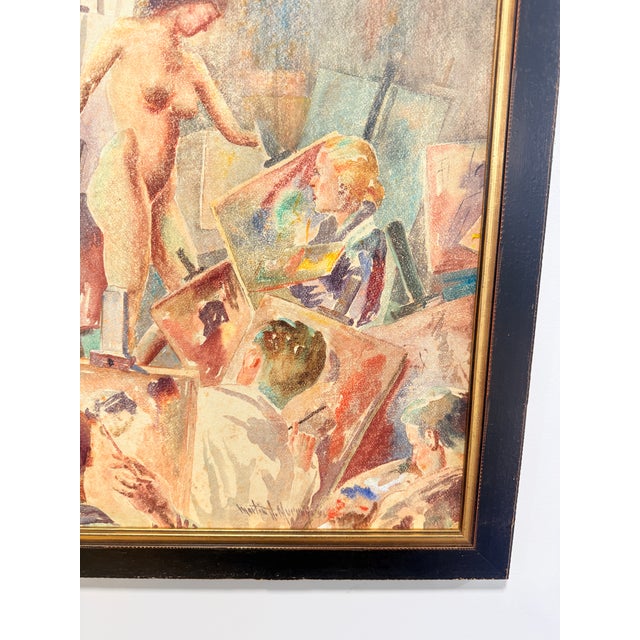 Martin J. Murray (American, 1908–1997) Nude Art Class Scene Study 1954 For Sale - Image 9 of 12