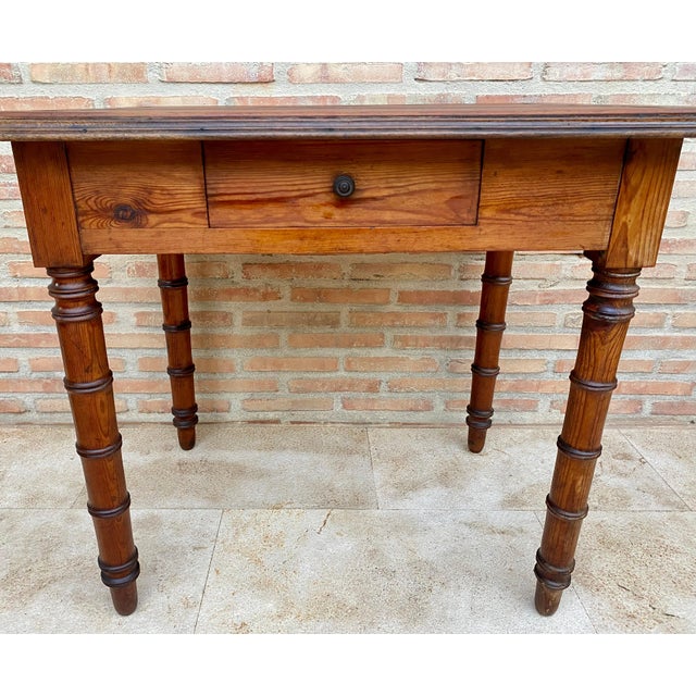 Early 20th Century French Oak Worktable with One Drawer, 1920s For Sale - Image 10 of 18