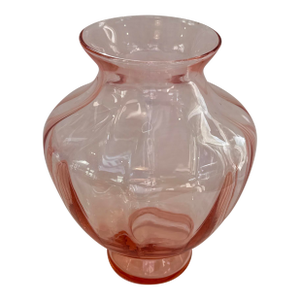 1930's Pink Pedestal Depression Glass Vase
