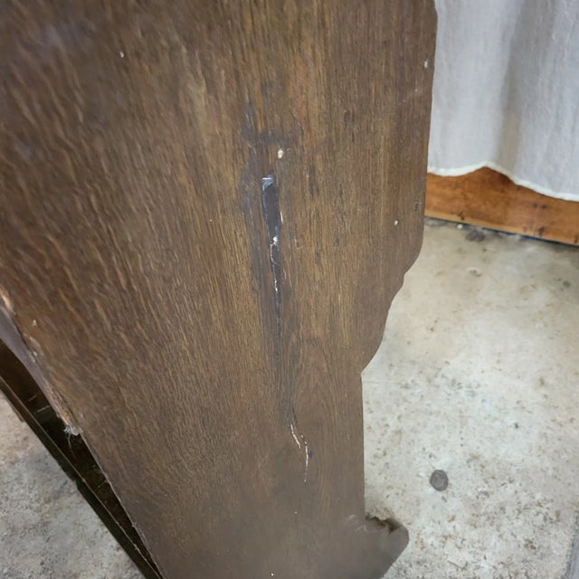 Wood English Antique Oak Carved Bureau Secretaire Bookcase For Sale - Image 7 of 12