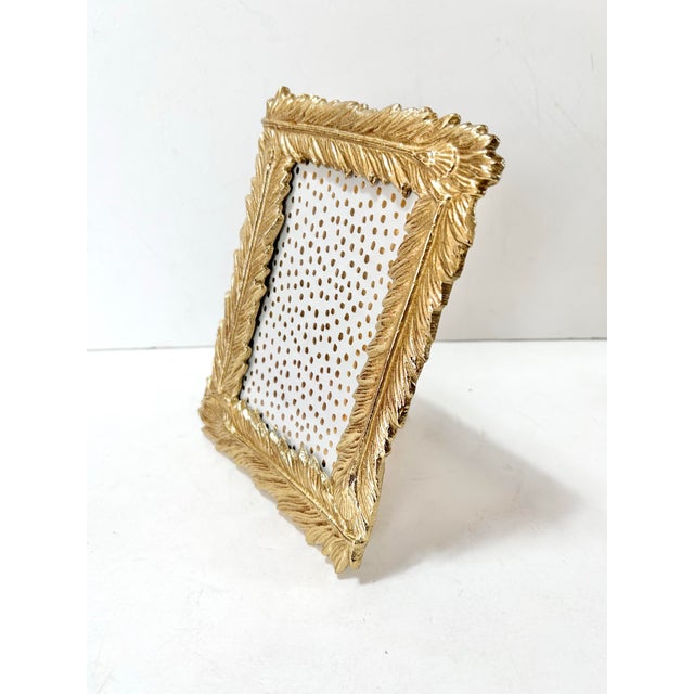 Vintage Hollywood Regency Gilt Feather Picture Frame For Sale In Louisville - Image 6 of 8