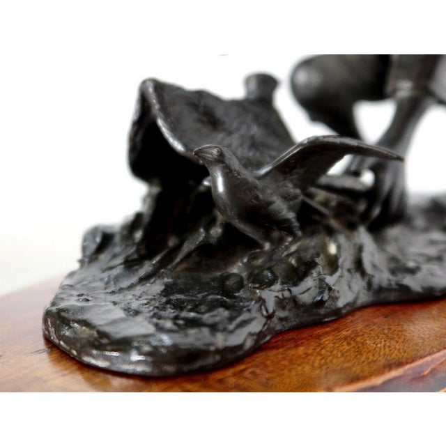 The Peasant Trapping the Bird Under His Hat, 20th-century, Bronze For Sale - Image 13 of 18
