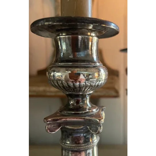 Pair of French 19th Century Silver Plate Candlesticks For Sale - Image 4 of 5