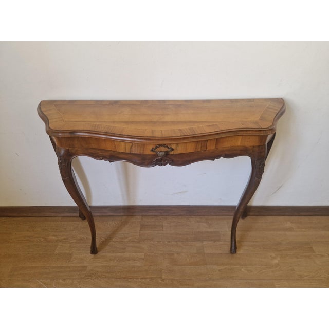 Louis XV Walnut Console Table, 1940s For Sale - Image 17 of 18